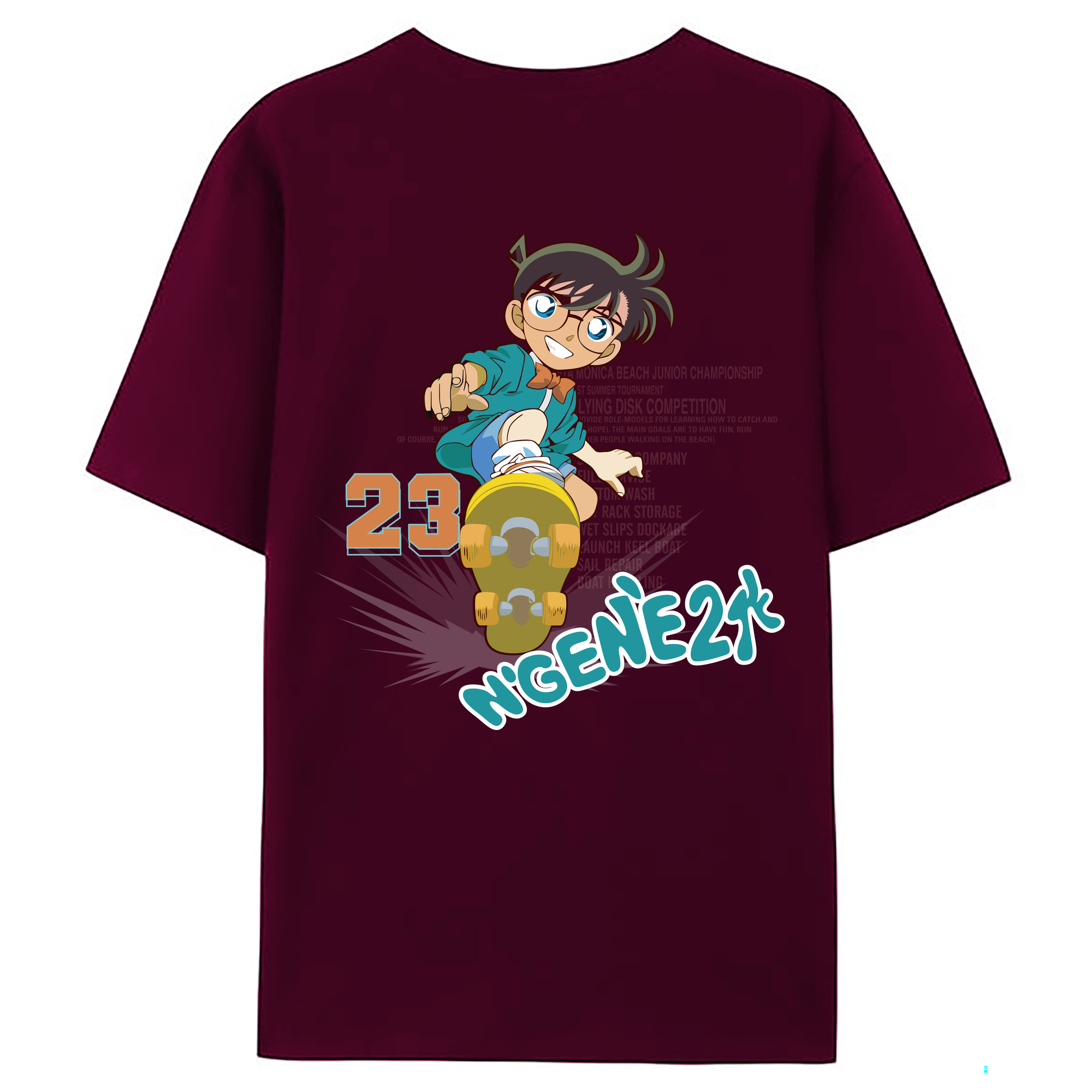 （画像用） 名探偵コナン 江戸川 コナン Detective Conan Conan Edogawa レディース半袖Tシャツ(バックプリント)